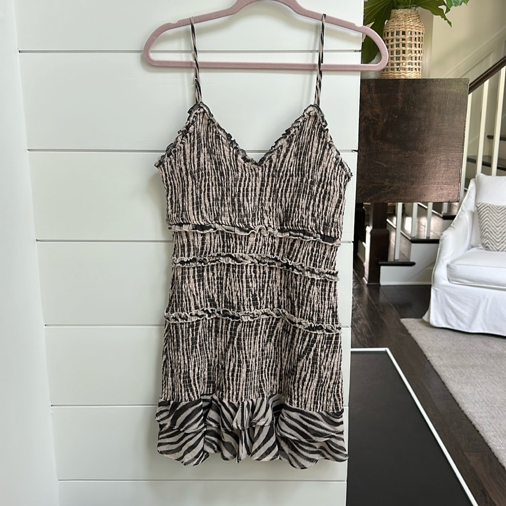 Olivaceous zebra print dress